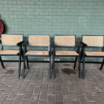 4x Eetkamerstoel Rattan/hout , Woood, Gunn, Zwart / Bruin